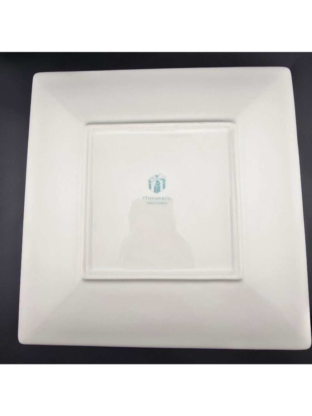 TIFFANY & Co Blue Box Plate Bone China Porcelain White Ribbon Square 10" Plate - Picture 4 of 11